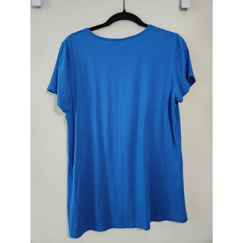 Soma Short Sleeve Pajama Tee Womens Sz Medium Blue Soft Comfy PJ Top Sleep Shirt - Picture 2 of 5